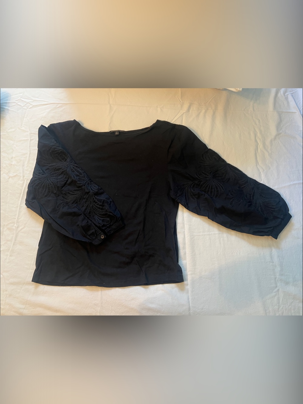 Banana Republic Black Puff Sleeve Top